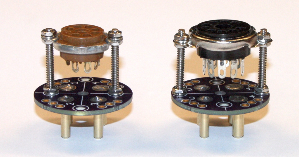 4-pin to 7 and 9 miniature tube adapters.